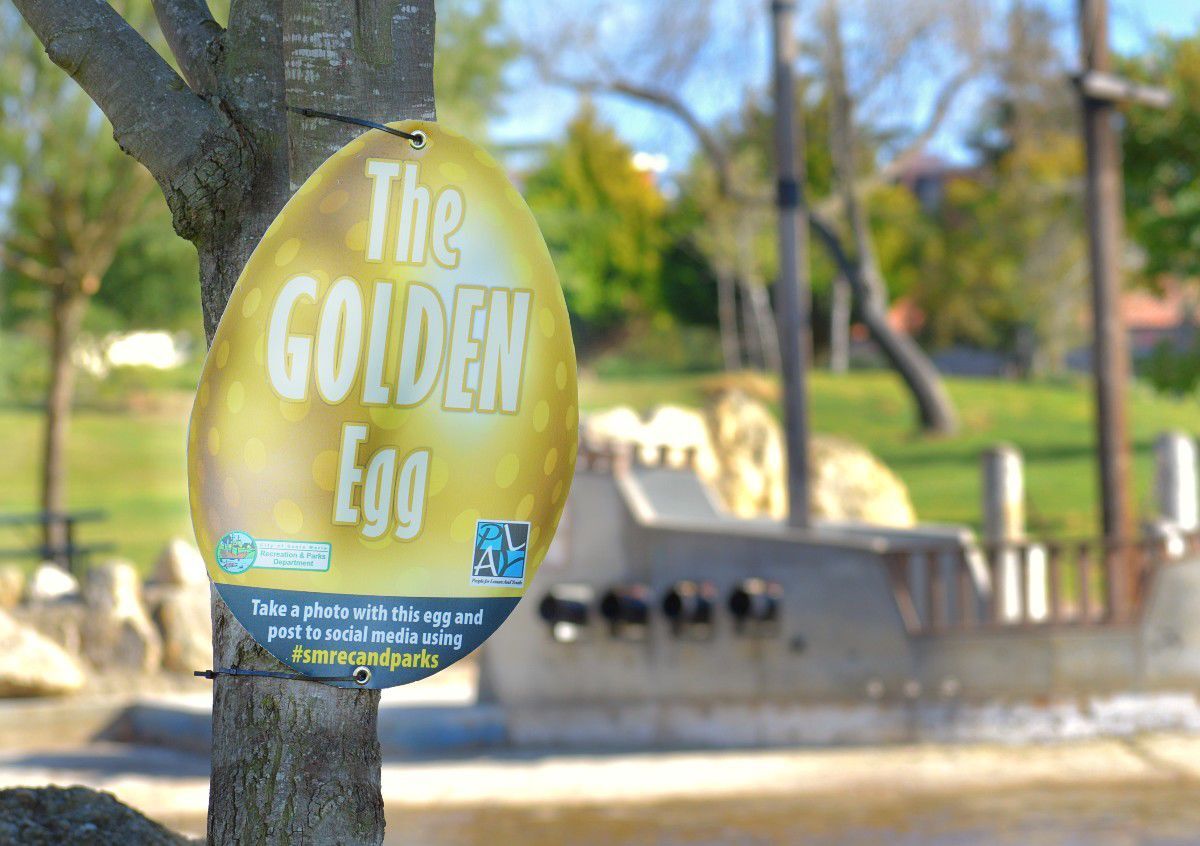 The golden egg rests on a tree at Preisker park which consits of a bonus entry on the virtual scavenger hunt.